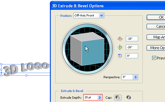 3d extrude & bevel